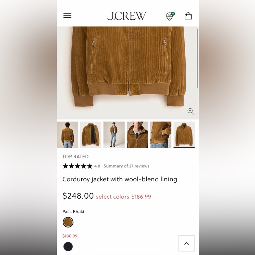 J. Crew Men's Corduroy Jacket in Tan - Picture 6 of 10